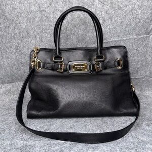Michael Kors Black‎ Hamilton Soft Pebble Leather Bag